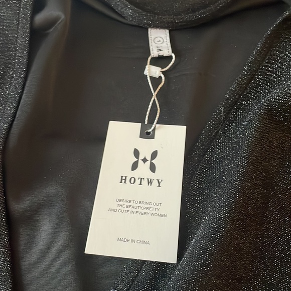 Women's Dress, Long Sleeve, V Neck, sparkly black, size Large - Picture 4 of 5